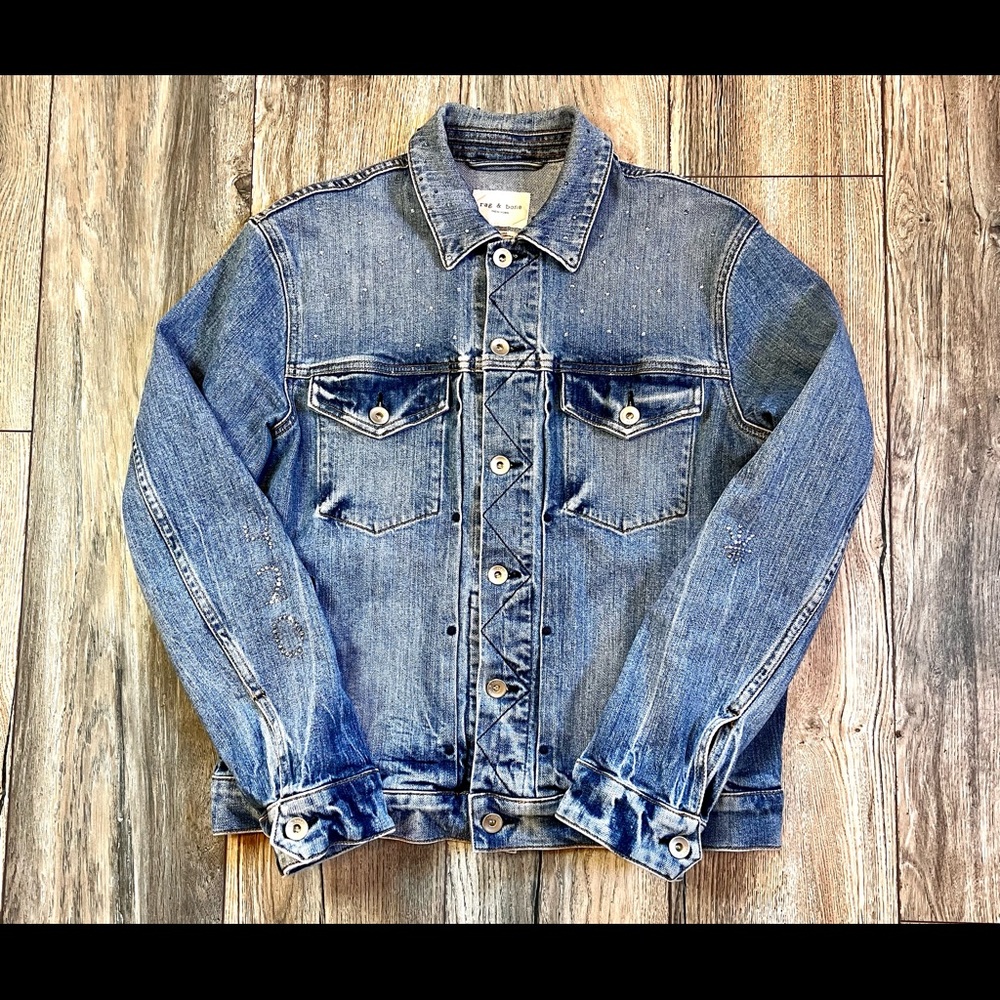 Rag&Bone Denim Jacket Light Wash XS Swarovski
